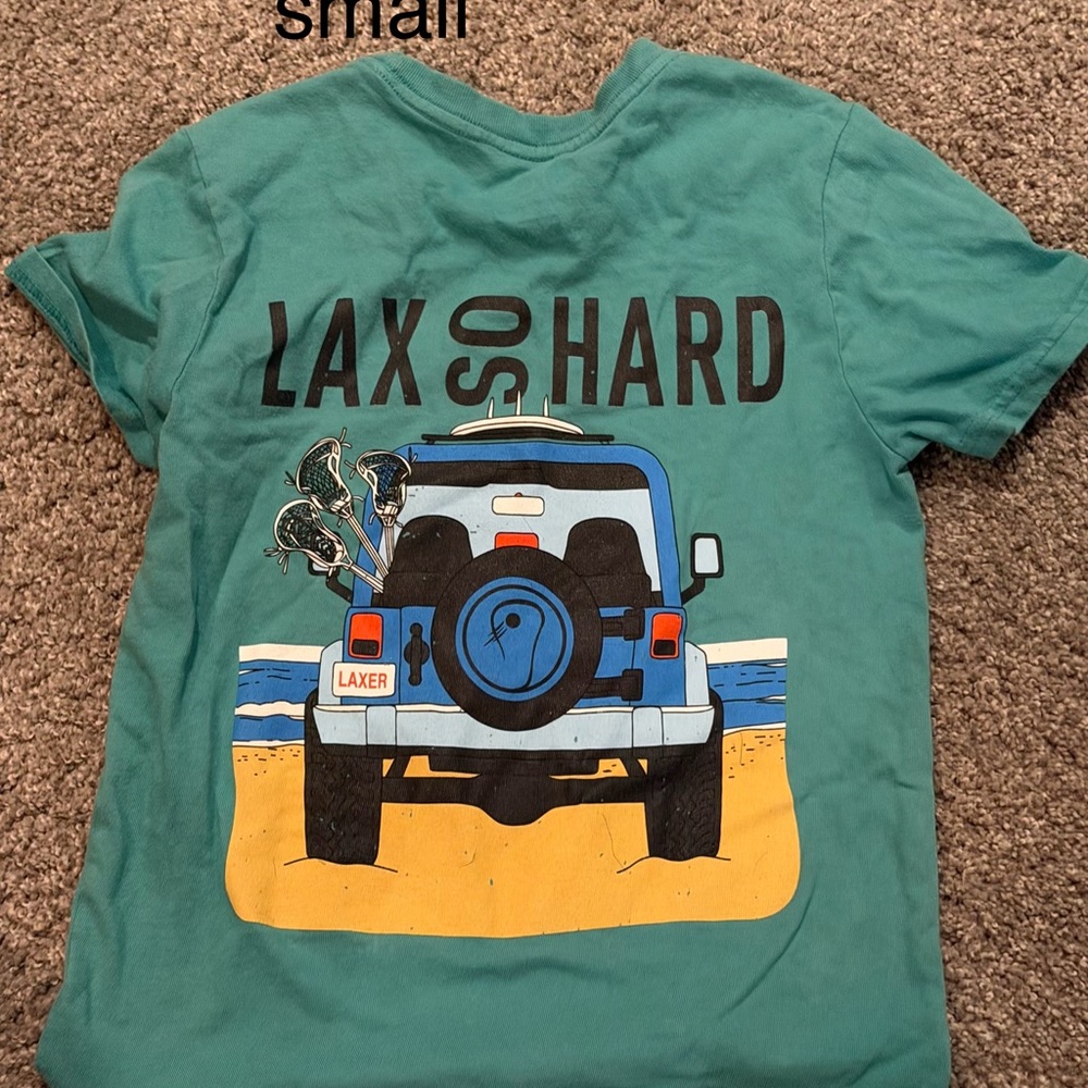 Lax So Hard Teal Graphic Tee with Jeep Print